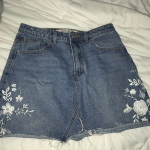 Primark Floral Denim Skirt